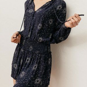 Rails Navy Star Longsleeve Dress Medium